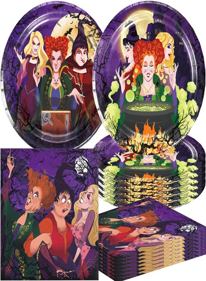 Omto 40Pack Hocus Pocus Party Supplies include 20Pcs plates, 20 napkins for Kids Hocus Pocus birthday party decoration - Image 1